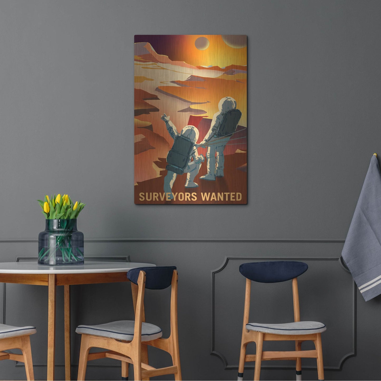 Luxe Metal Art 'Mars Explorer Series: Surveyors Wanted' Metal Wall Art,24x36