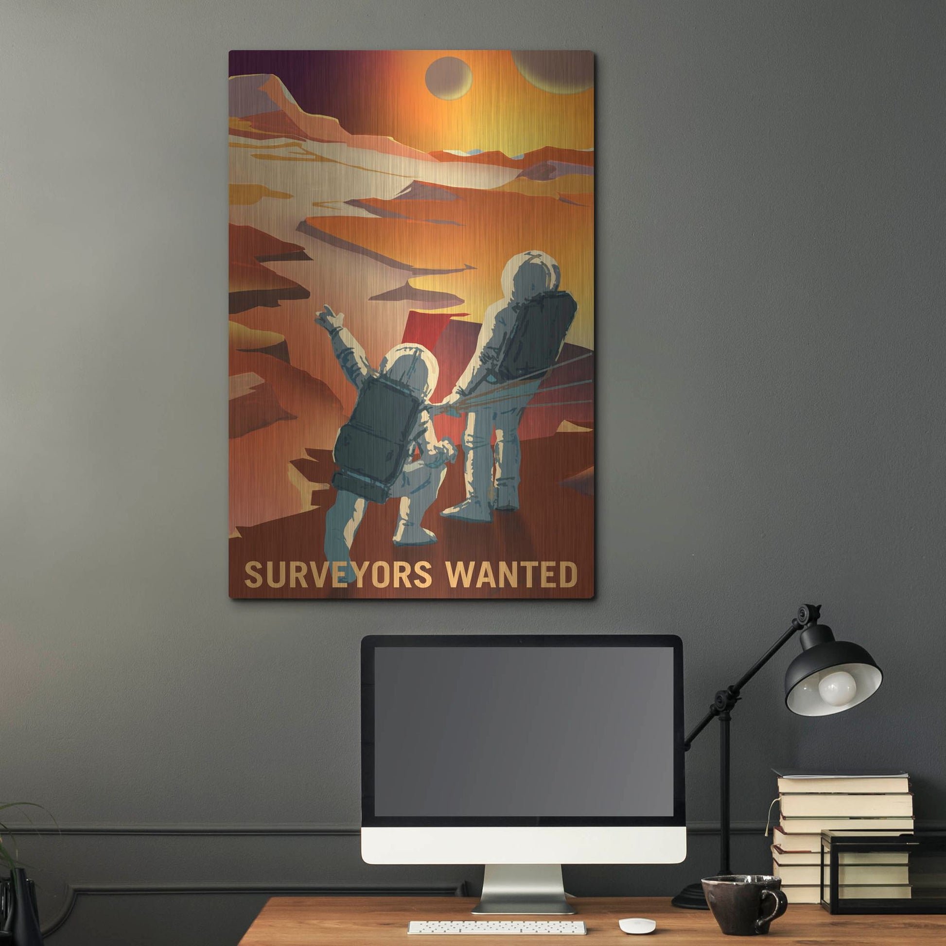 Luxe Metal Art 'Mars Explorer Series: Surveyors Wanted' Metal Wall Art,24x36