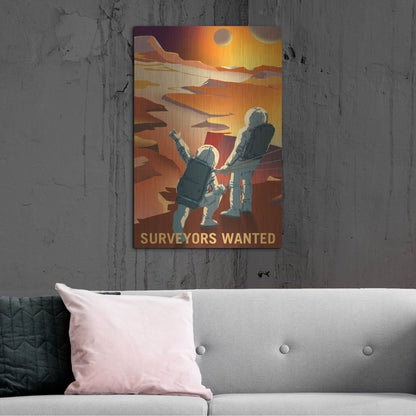 Luxe Metal Art 'Mars Explorer Series: Surveyors Wanted' Metal Wall Art,24x36