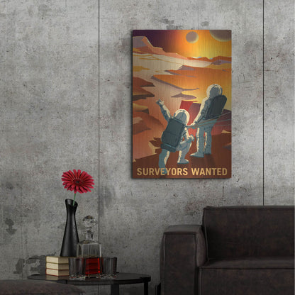Luxe Metal Art 'Mars Explorer Series: Surveyors Wanted' Metal Wall Art,24x36