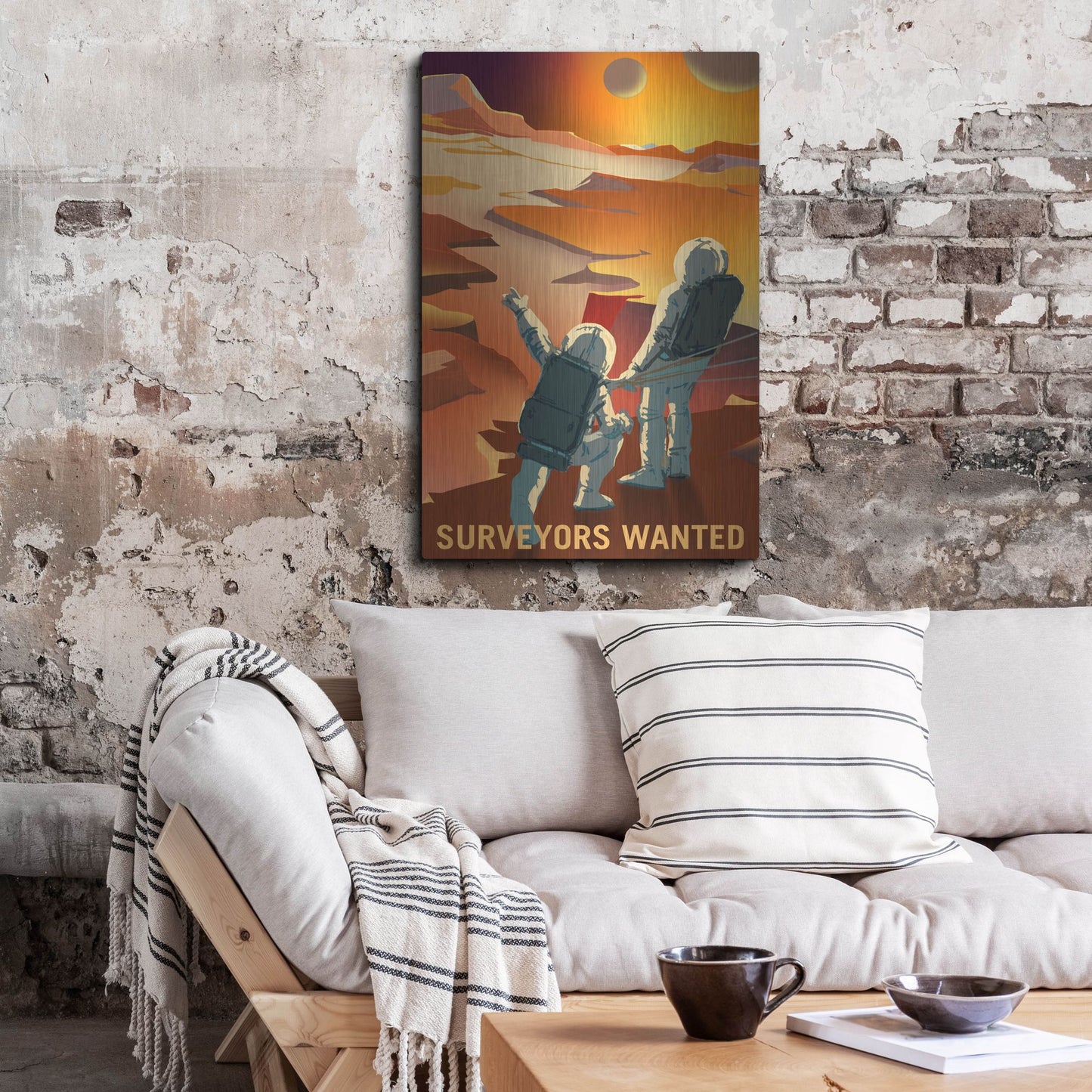Luxe Metal Art 'Mars Explorer Series: Surveyors Wanted' Metal Wall Art,24x36