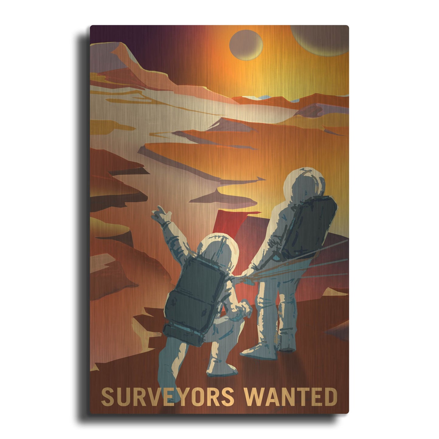 Luxe Metal Art 'Mars Explorer Series: Surveyors Wanted' Metal Wall Art
