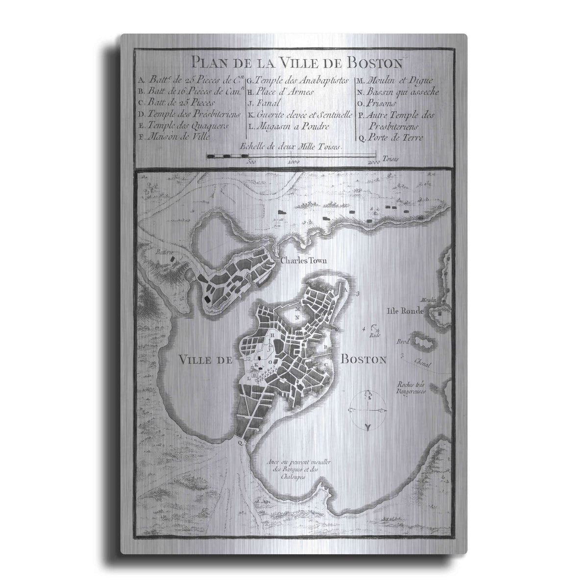 'Petite Map of Boston' by Historical Portfolio – Metal Wall Art