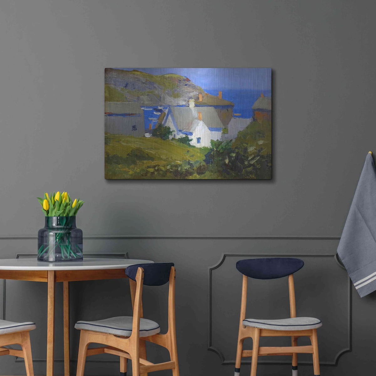 'Monhegan Houses, Maine, 1916-1919' by Edward Hopper – Metal Wall Art, 36x24 room view
