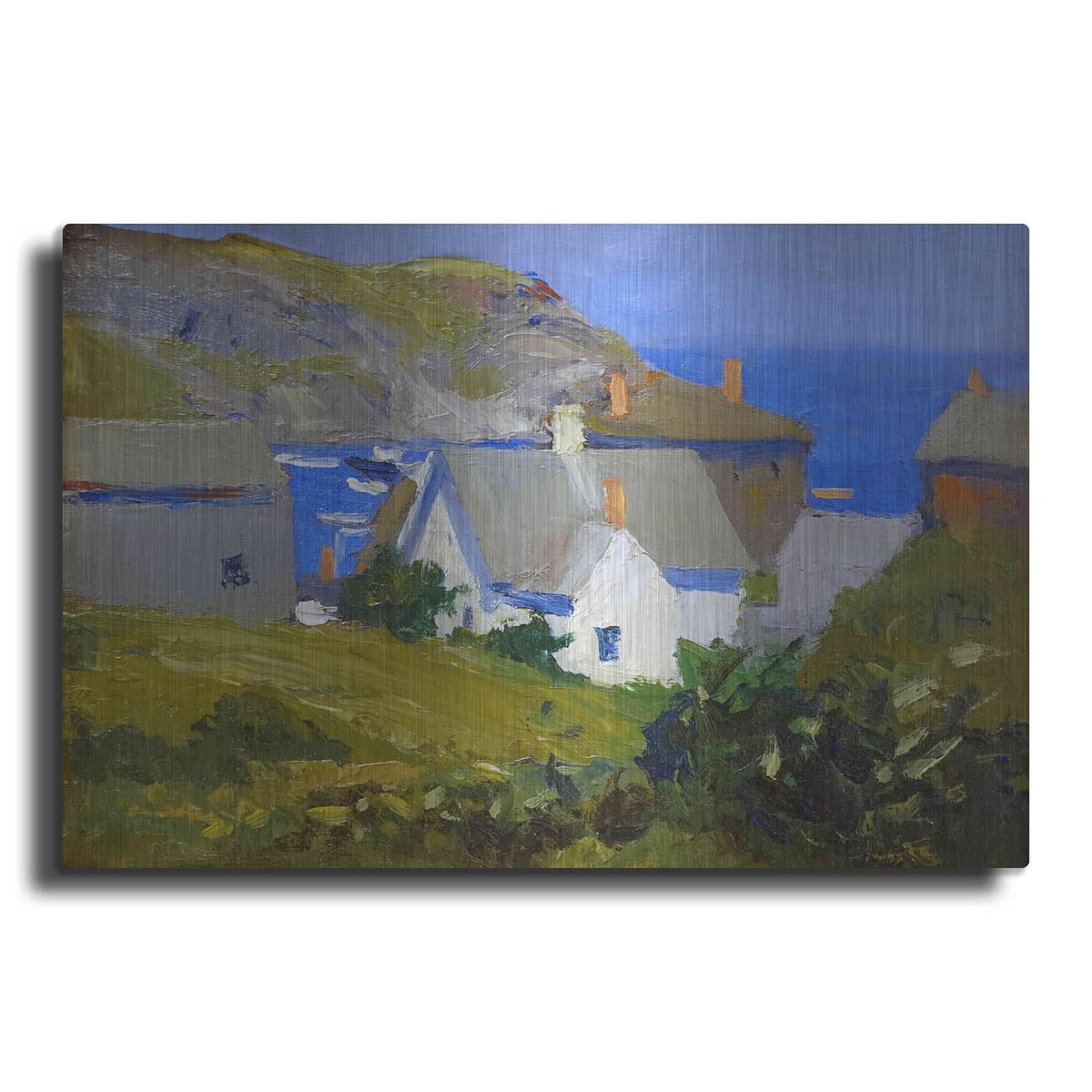 'Monhegan Houses, Maine, 1916-1919' by Edward Hopper – Metal Wall Art