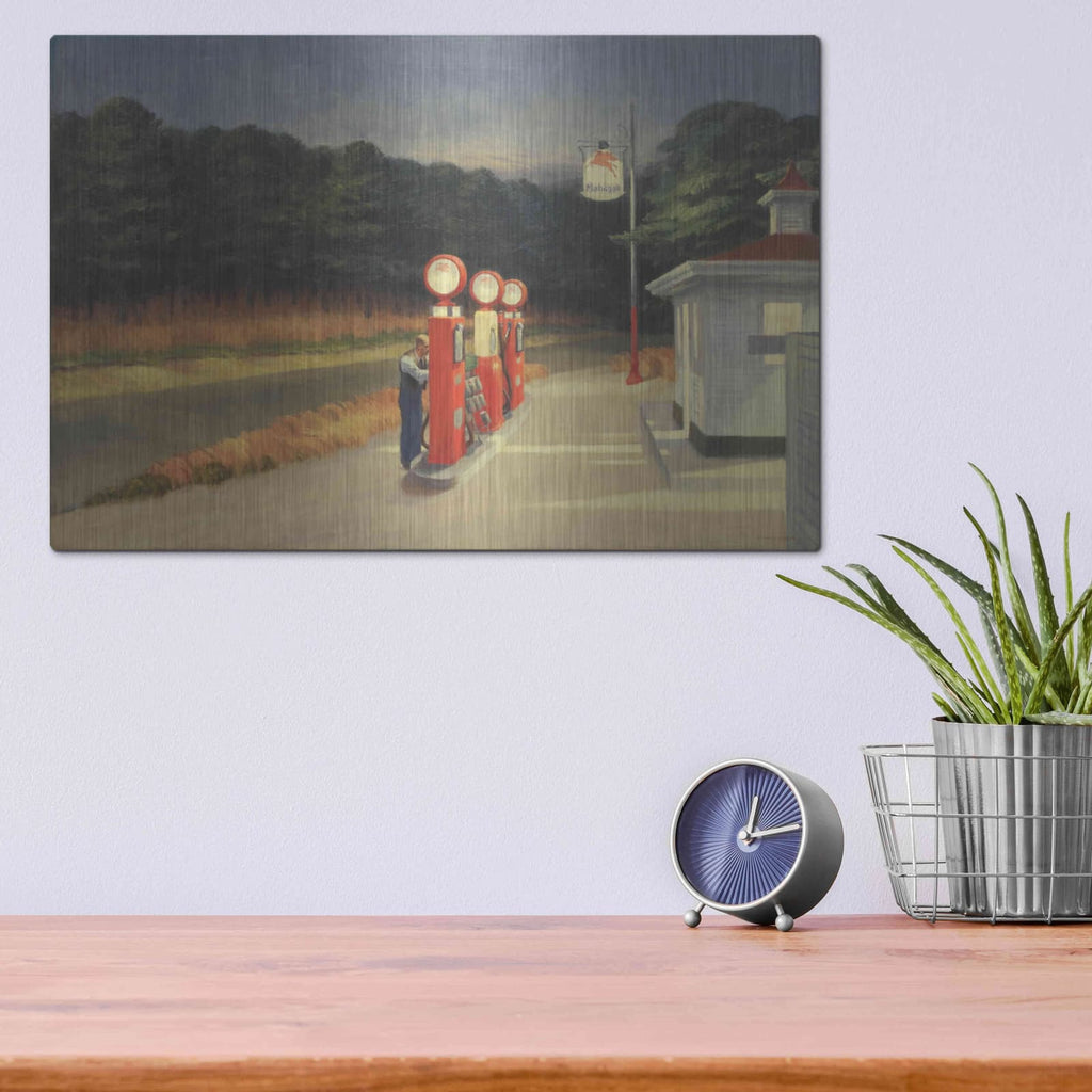 'Gas, 1940' by Edward Hopper – Metal Wall Art, 16x12 room view