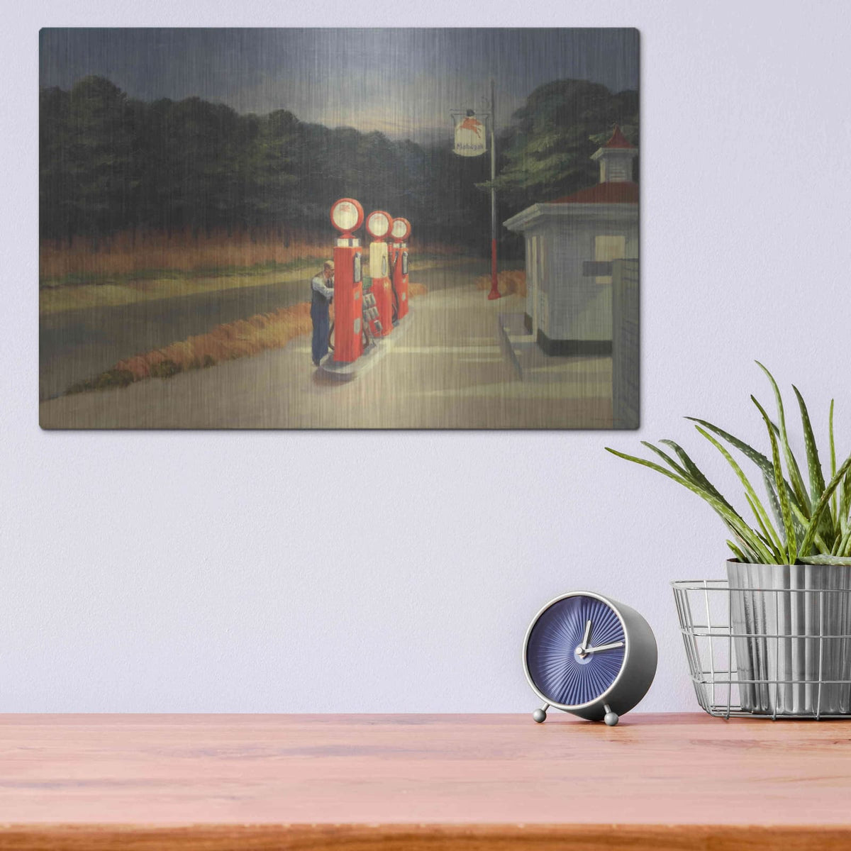'Gas, 1940' by Edward Hopper – Metal Wall Art, 16x12 room view
