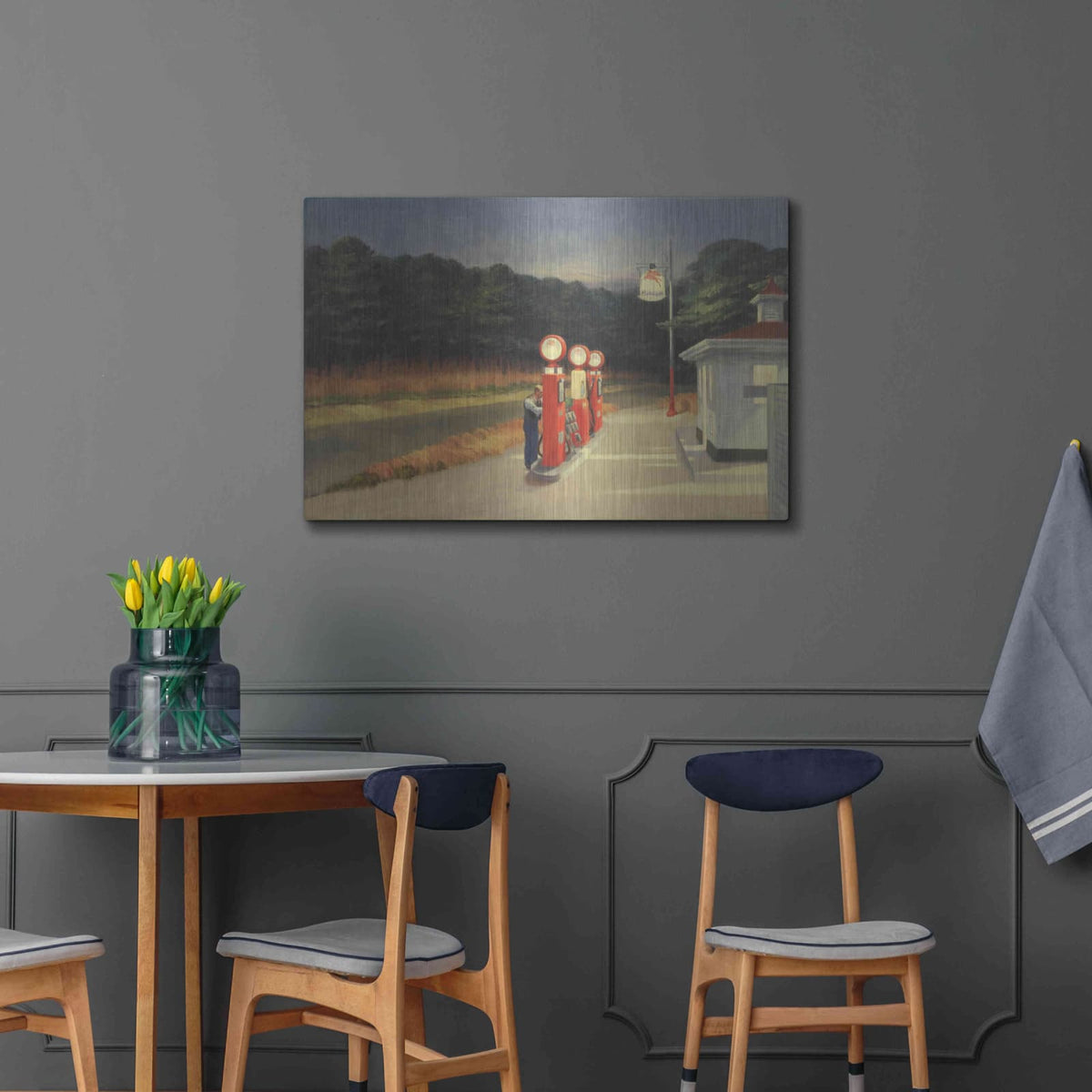 'Gas, 1940' by Edward Hopper – Metal Wall Art, 36x24 room view