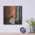 'Girl At Sewing Maching, 1921' by Edward Hopper – Metal Wall Art, 12x12 room view