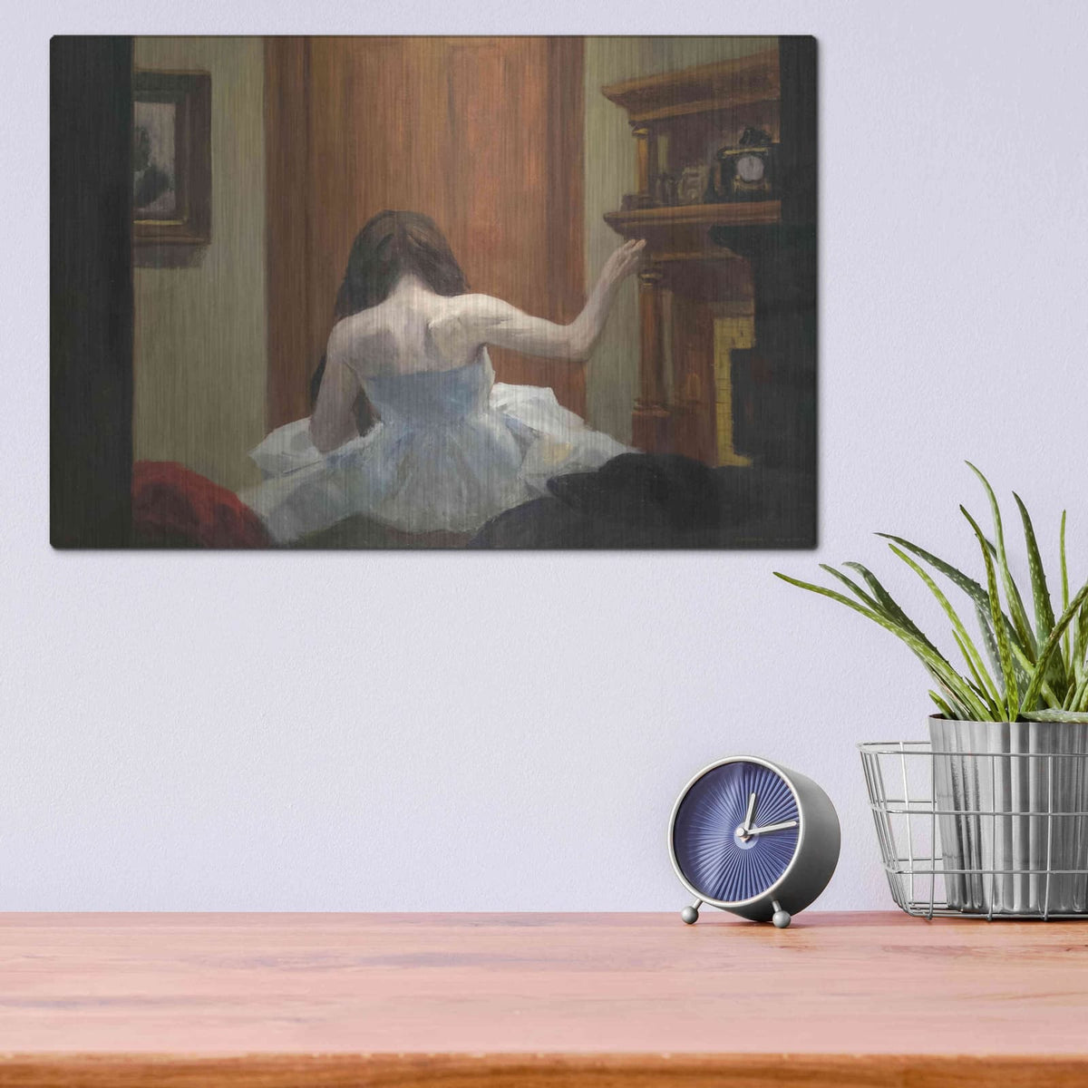 'New York Interior, c. 1921' by Edward Hopper – Metal Wall Art, 16x12 room view
