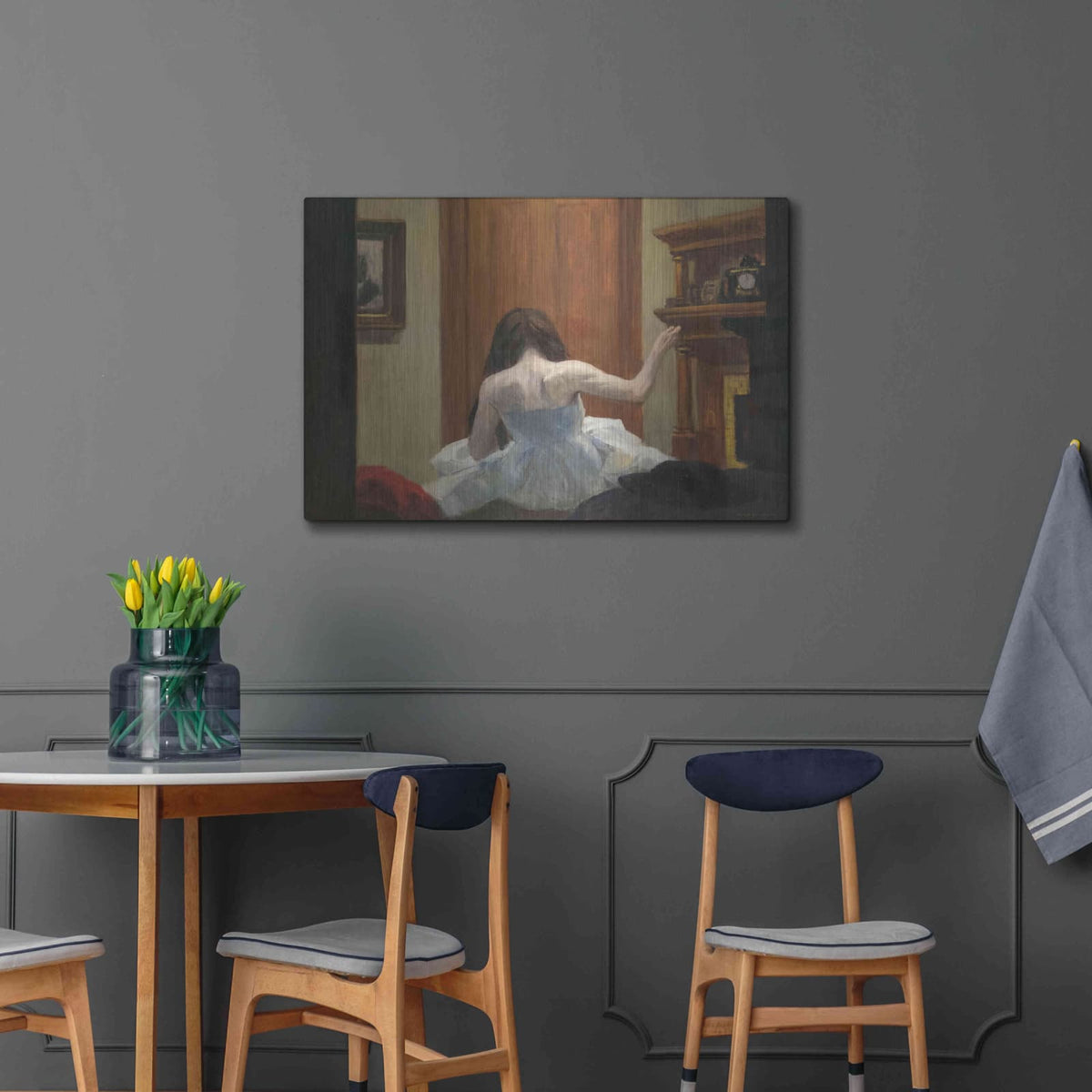 'New York Interior, c. 1921' by Edward Hopper – Metal Wall Art, 36x24 room view