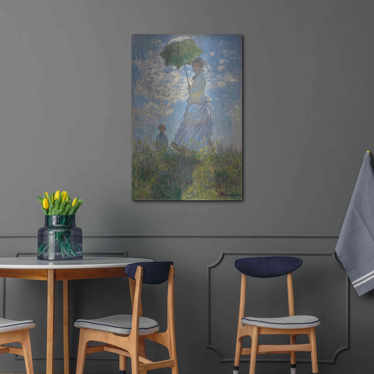 'Woman With A Parasol' by Claude Monet – Metal Wall Art, 24x36 room view