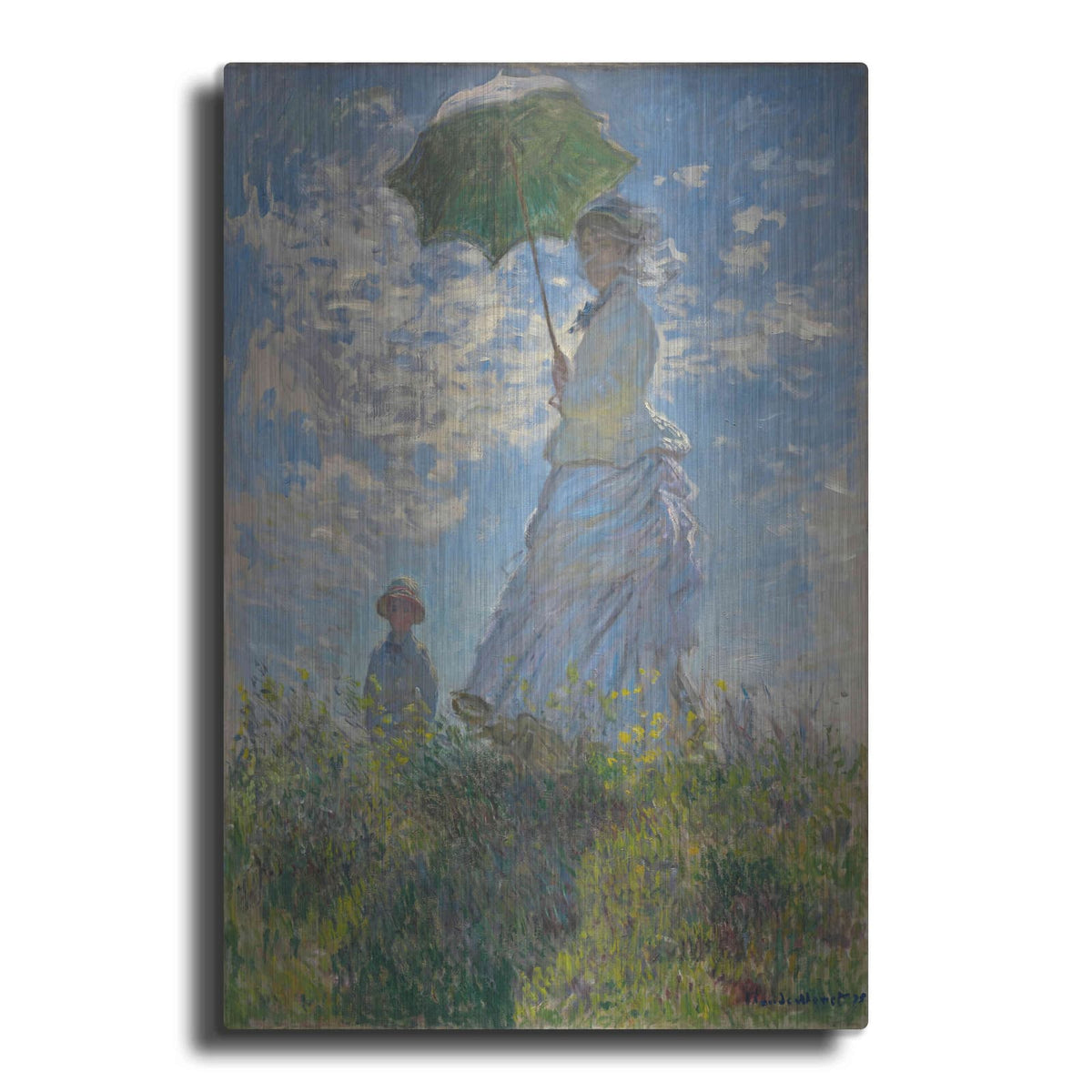 'Woman With A Parasol' by Claude Monet – Metal Wall Art