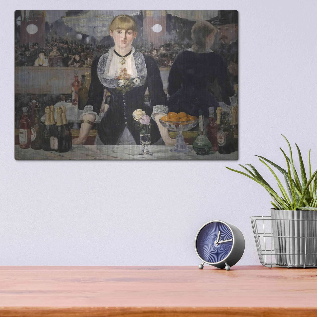 'Un Bar Aux Folies-Bergere' by Edouard Manet – Metal Wall Art, 16x12 room view