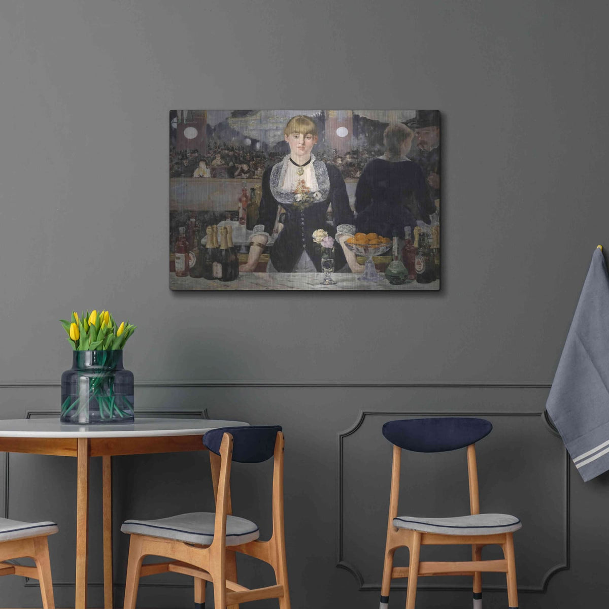 'Un Bar Aux Folies-Bergere' by Edouard Manet – Metal Wall Art, 36x24 room view