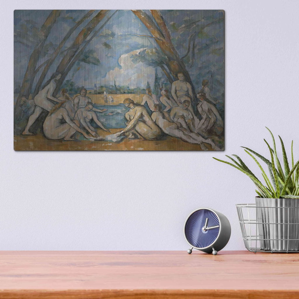 'The Large Bathers' by Paul Cezanne – Metal Wall Art, 16x12 room view