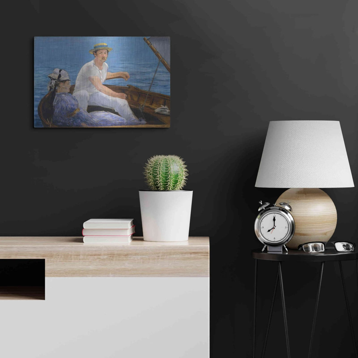 'Boating' by Edouard Manet – Metal Wall Art, 24x16 room view