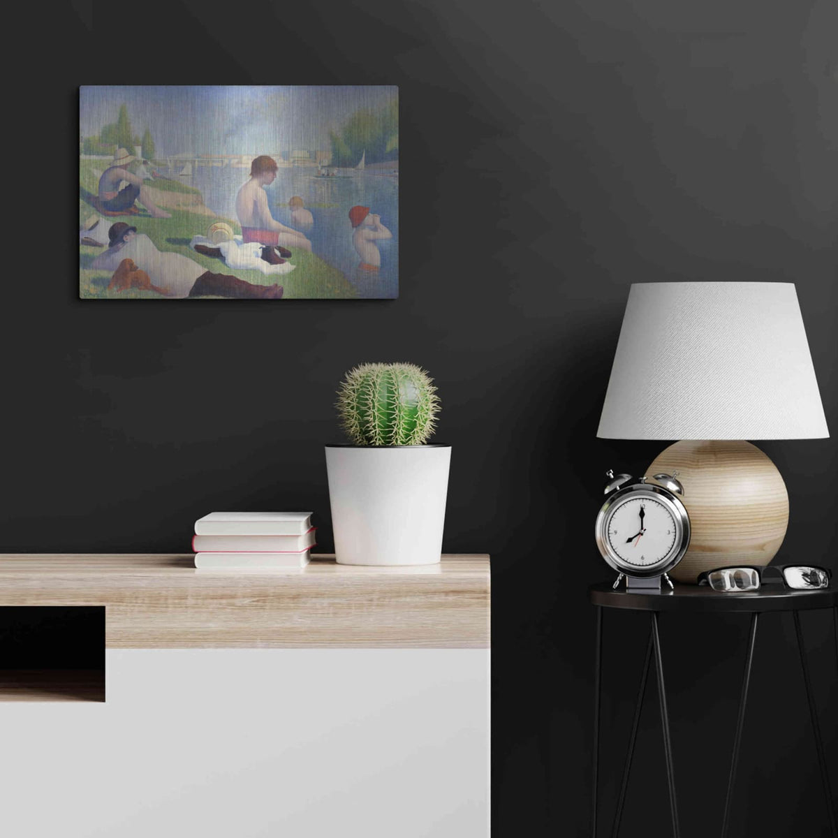 'Bathers At Asnieres' by Georges Seurat – Metal Wall Art, 24x16 room view