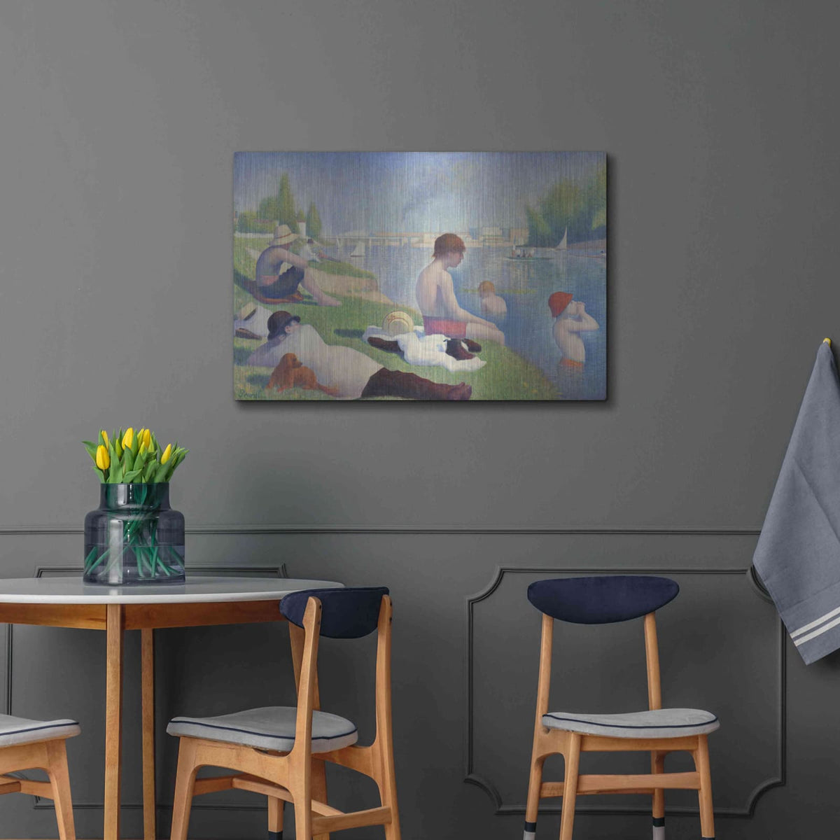 'Bathers At Asnieres' by Georges Seurat – Metal Wall Art, 36x24 room view