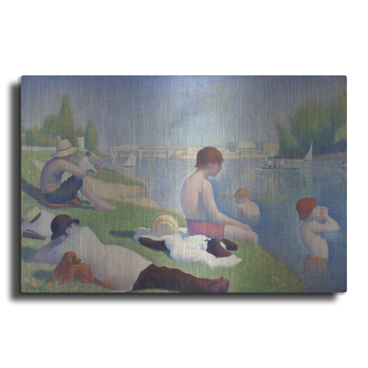 'Bathers At Asnieres' by Georges Seurat – Metal Wall Art