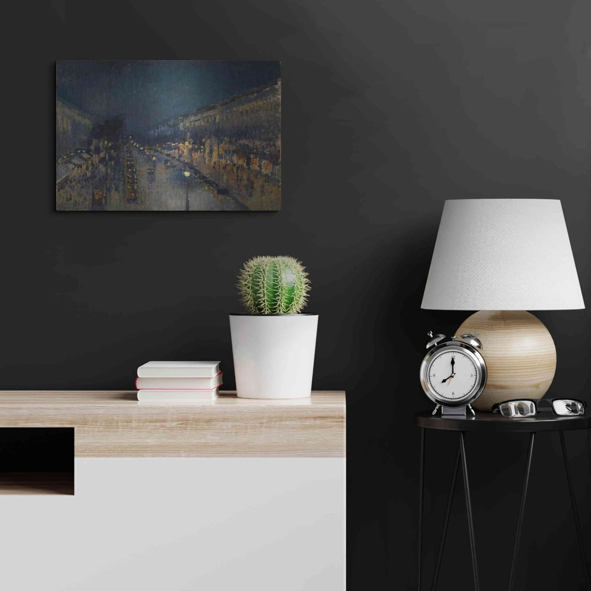 'Boulevard Montmartre At Night, 1897' by MASTERS – Metal Wall Art, 24x16 room view
