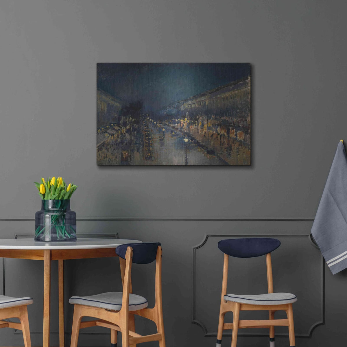 'Boulevard Montmartre At Night, 1897' by MASTERS – Metal Wall Art, 36x24 room view