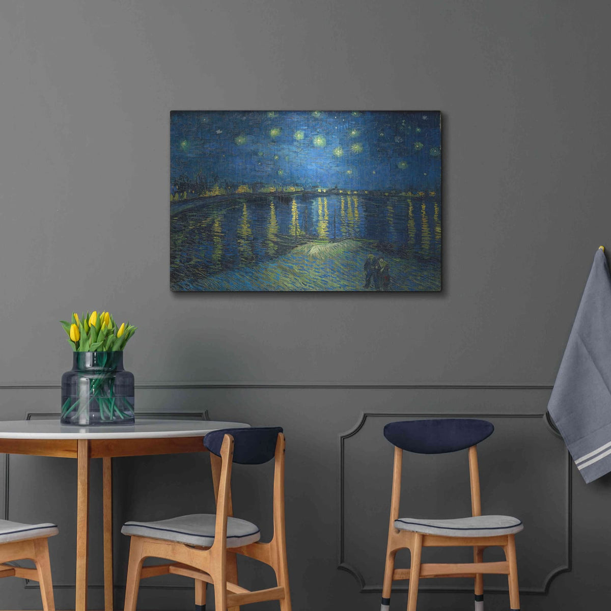 'Starry Night Over the Rhone' by Vincent Van Gogh – Metal Wall Art, 36x24 room view