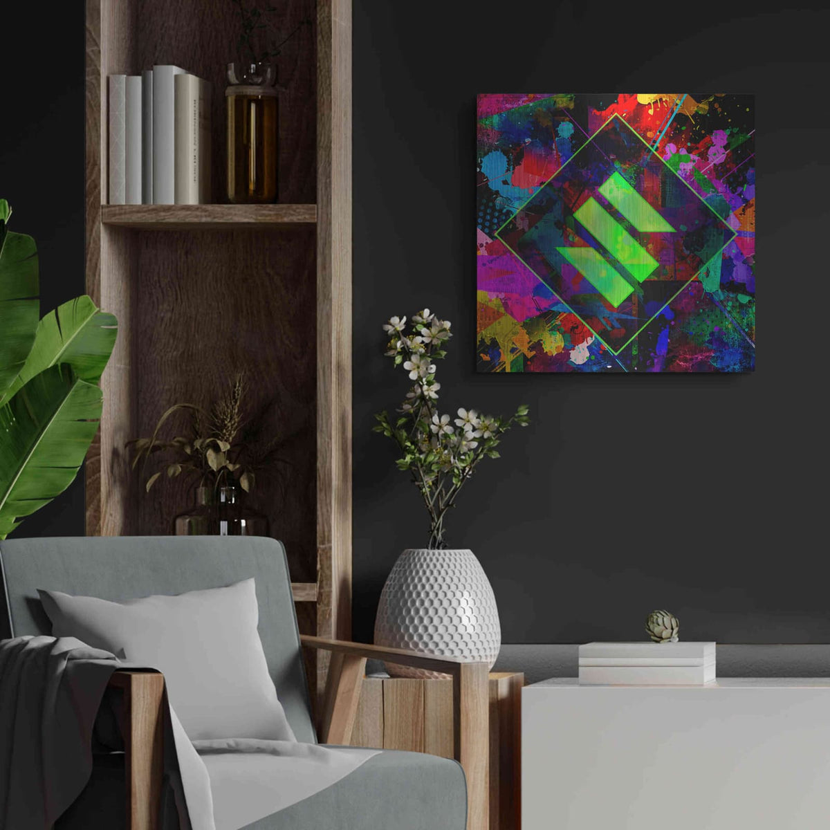 'SENT Crypto' by Valentyn Artemenko – Metal Wall Art, 24x24 room view
