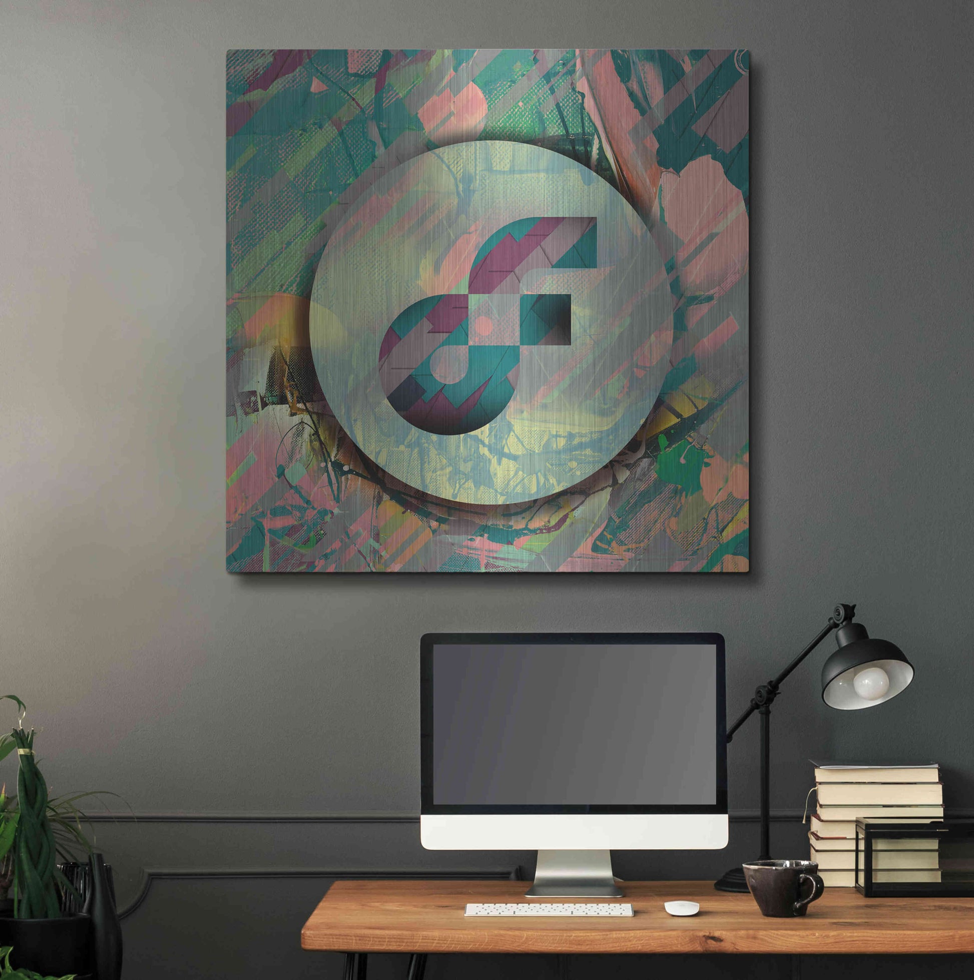 Luxe Metal Art 'Pastel Flow Crypto' by Luxe Metal Art Portfolio,36x36