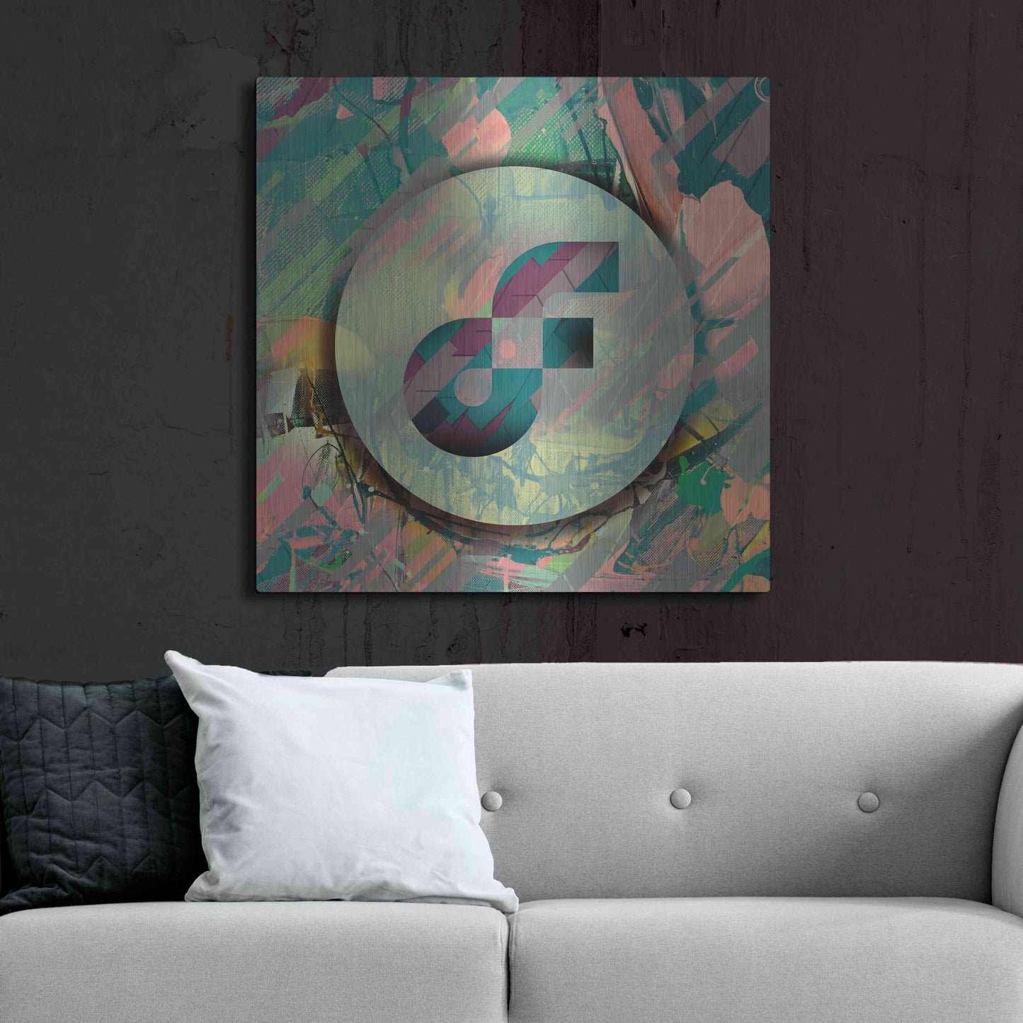 Luxe Metal Art 'Pastel Flow Crypto' by Luxe Metal Art Portfolio,36x36