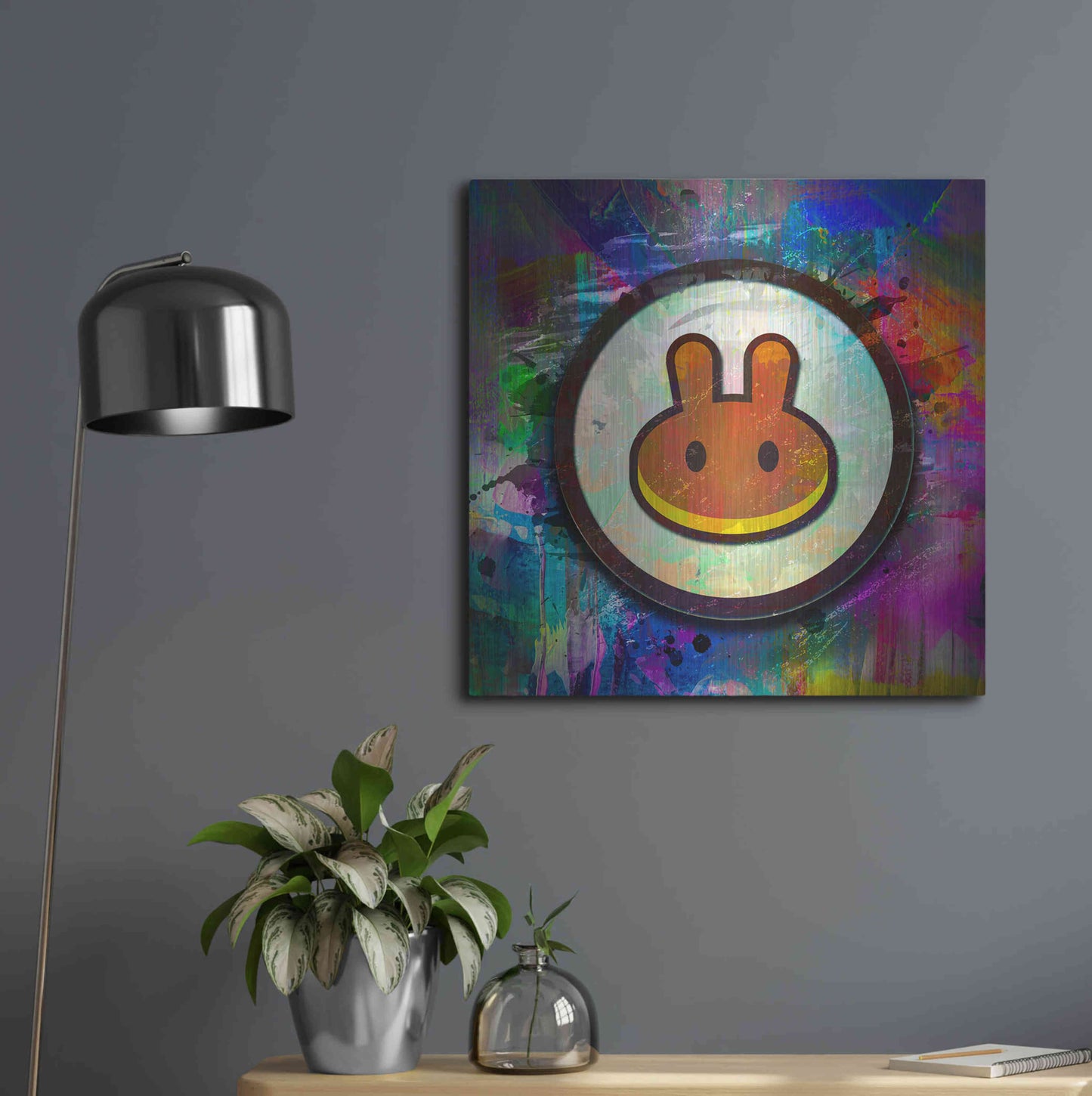 Luxe Metal Art 'Pancake Swap Crypto' by Luxe Metal Art Portfolio,24x24