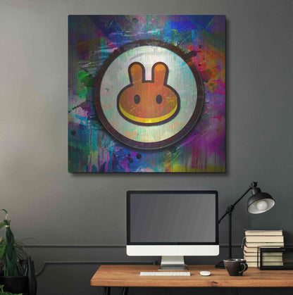 Luxe Metal Art 'Pancake Swap Crypto' by Luxe Metal Art Portfolio,36x36