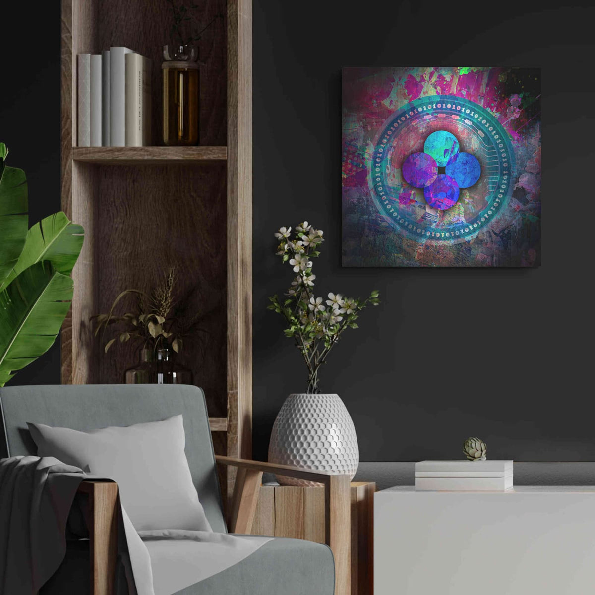 'OKB Crypto' by Valentyn Artemenko – Metal Wall Art, 24x24 room view