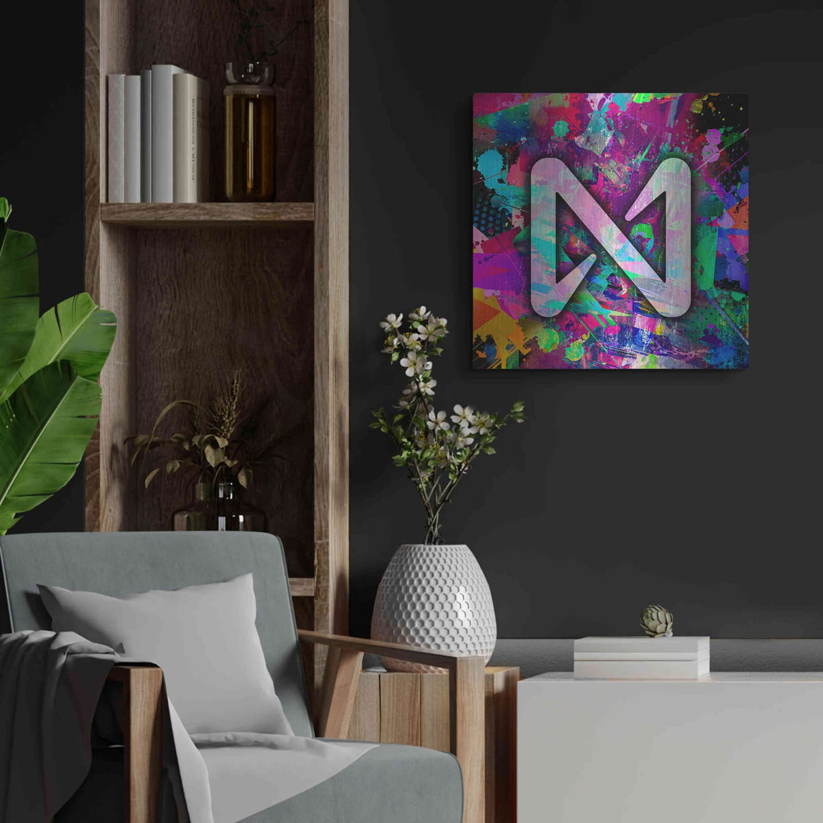 'NEAR Crypto' by Valentyn Artemenko – Metal Wall Art, 24x24 room view