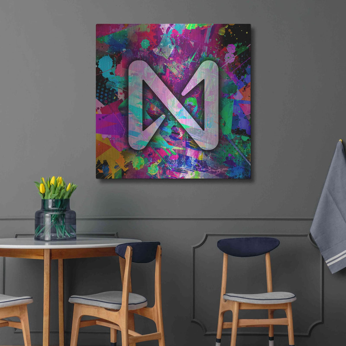 'NEAR Crypto' by Valentyn Artemenko – Metal Wall Art, 36x36 room view