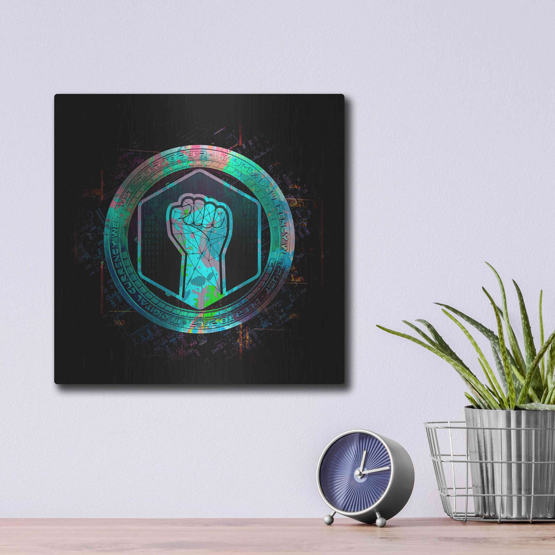 Luxe Metal Art 'Metahero Crypto' by Luxe Metal Art Portfolio,12x12