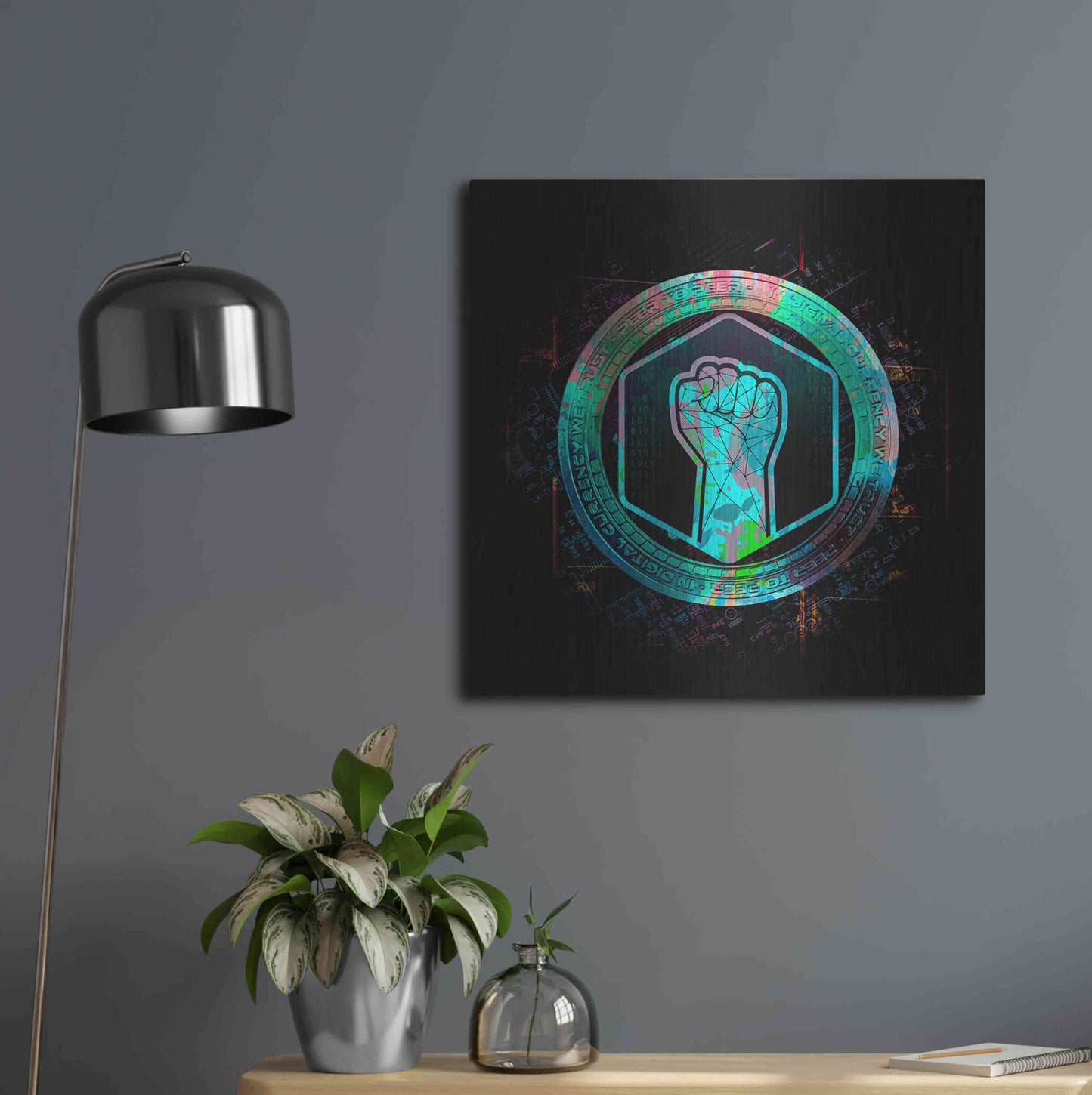Luxe Metal Art 'Metahero Crypto' by Luxe Metal Art Portfolio,24x24