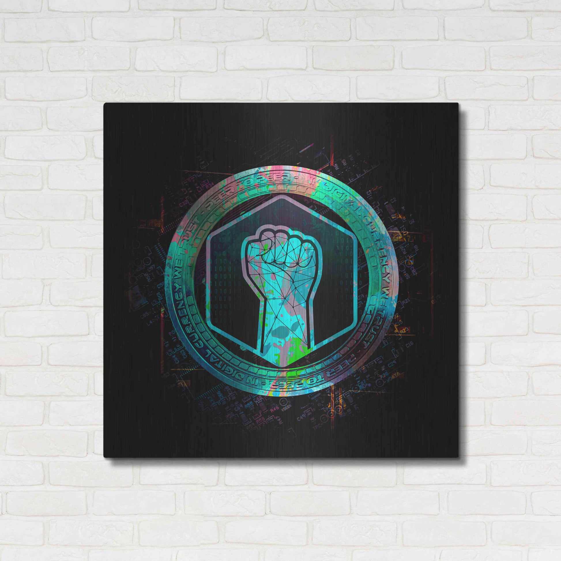 Luxe Metal Art 'Metahero Crypto' by Luxe Metal Art Portfolio,36x36