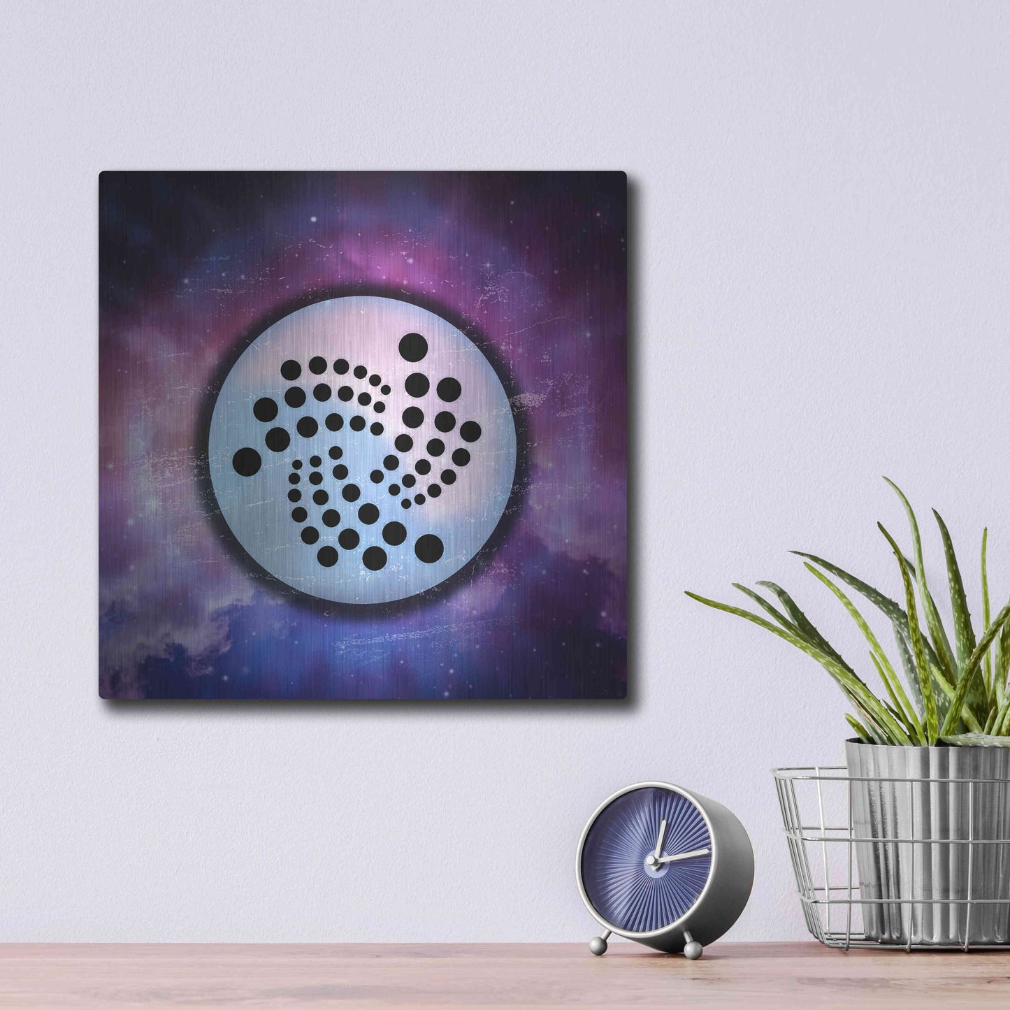 Luxe Metal Art 'IOTA Crypto Universe' by Luxe Metal Art Portfolio,12x12