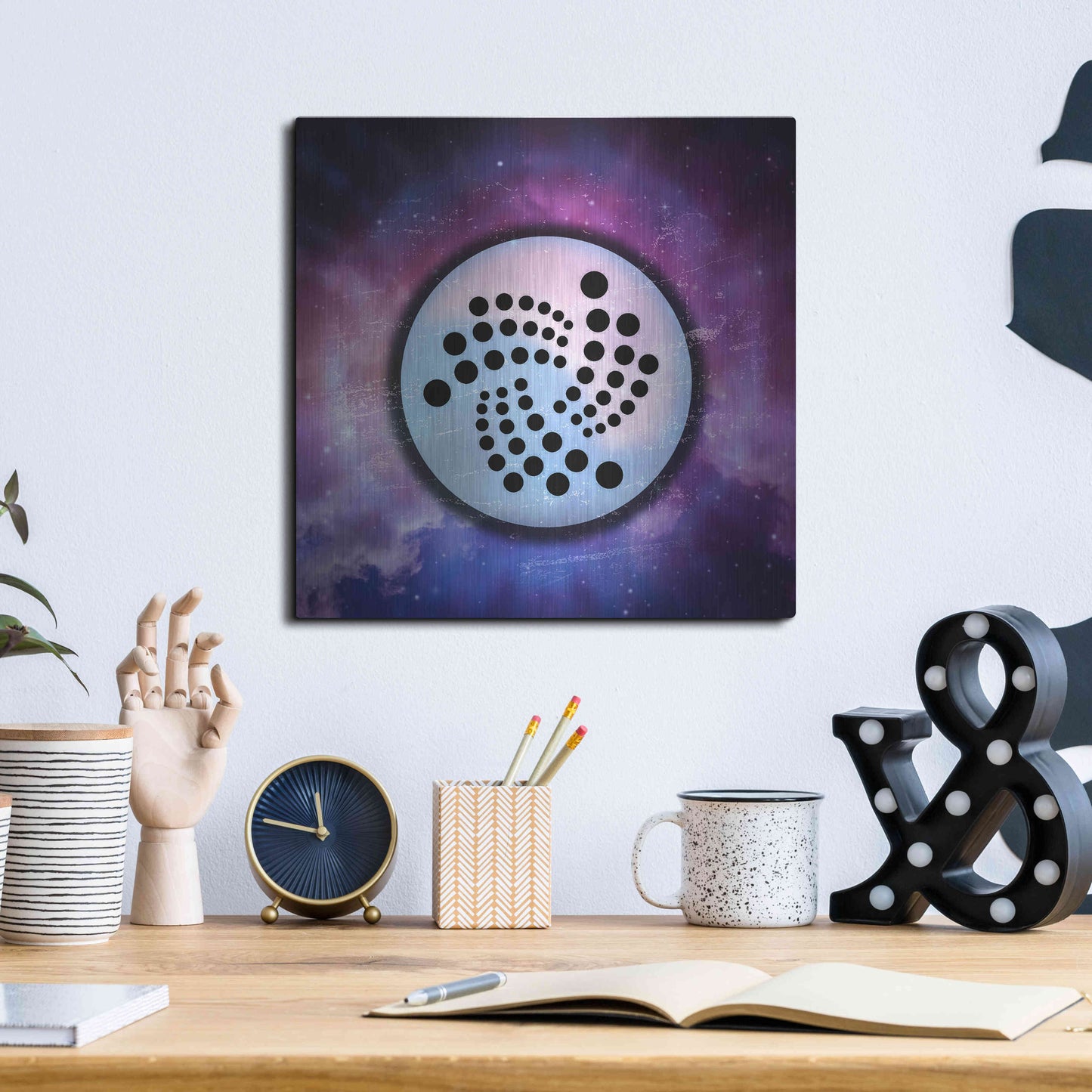 Luxe Metal Art 'IOTA Crypto Universe' by Luxe Metal Art Portfolio,12x12