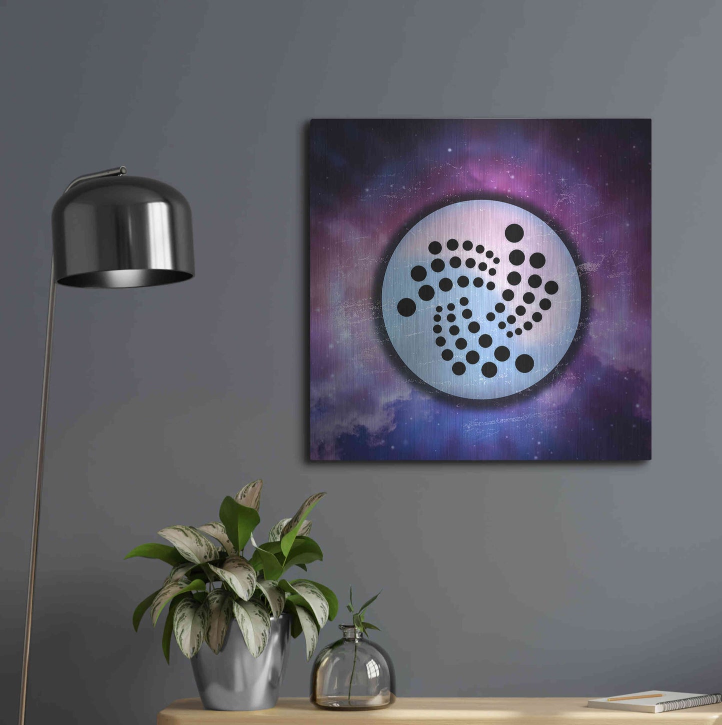 Luxe Metal Art 'IOTA Crypto Universe' by Luxe Metal Art Portfolio,24x24