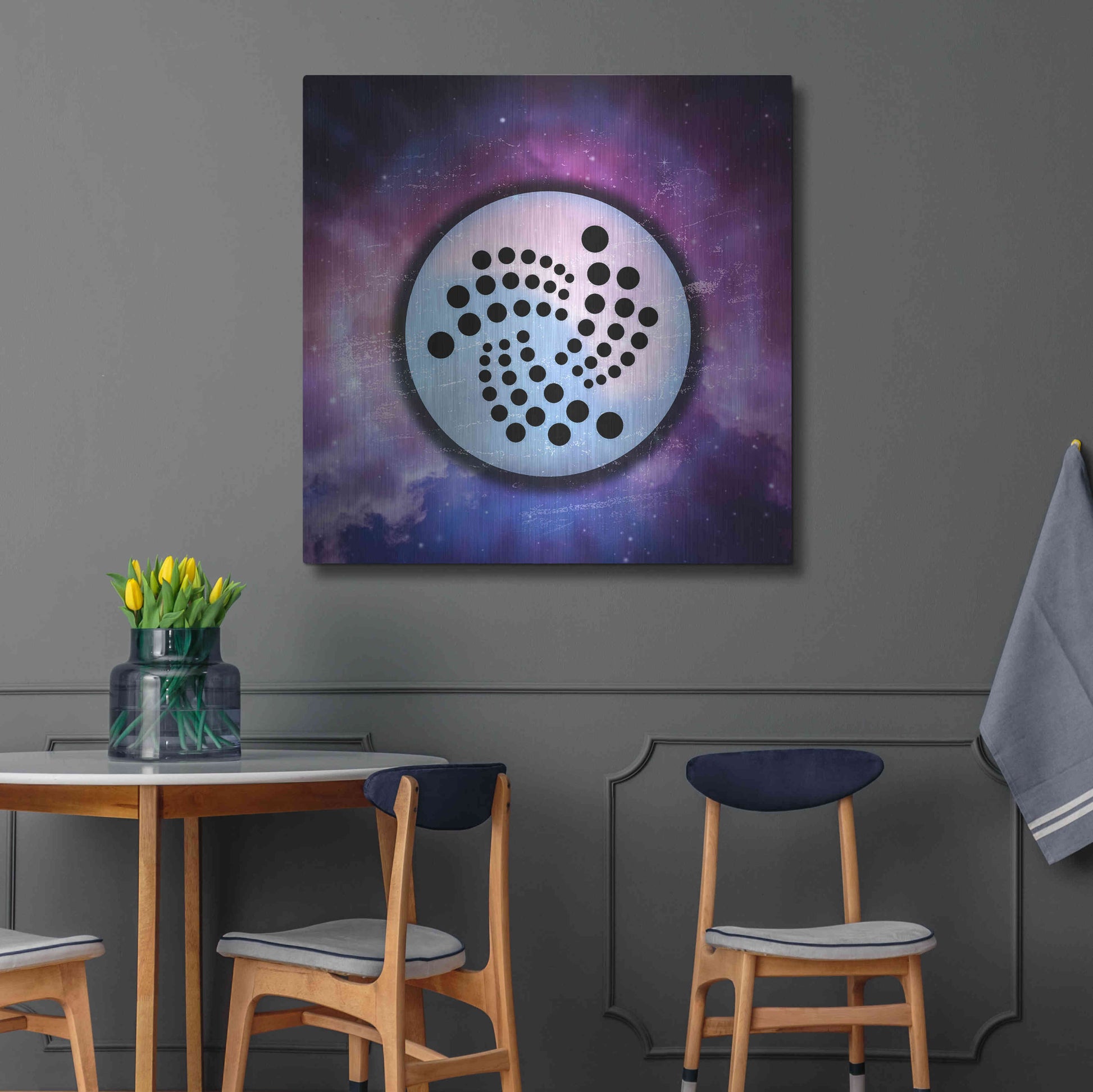 Luxe Metal Art 'IOTA Crypto Universe' by Luxe Metal Art Portfolio,36x36