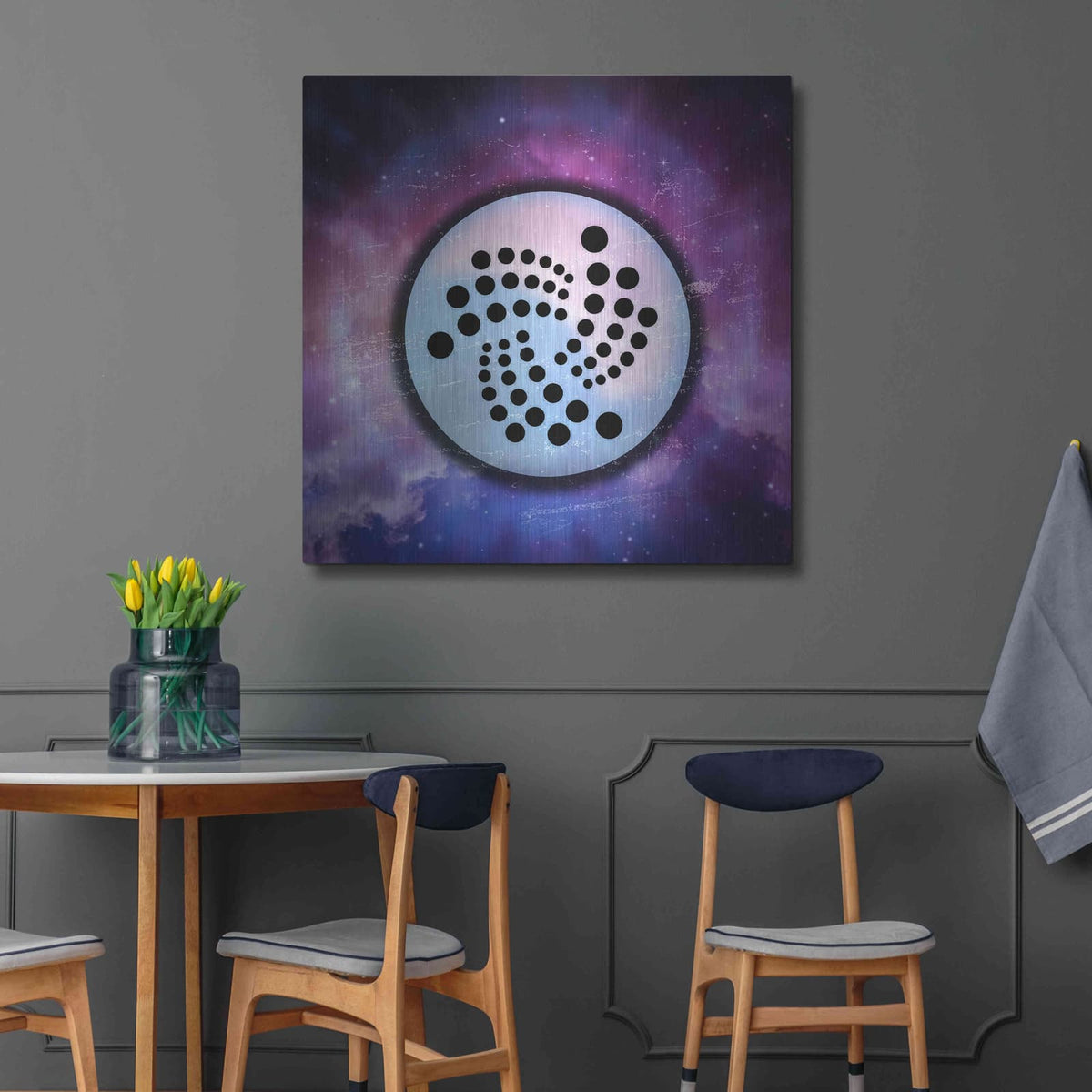 'IOTA Crypto Universe' by Valentyn Artemenko – Metal Wall Art, 36x36 room view