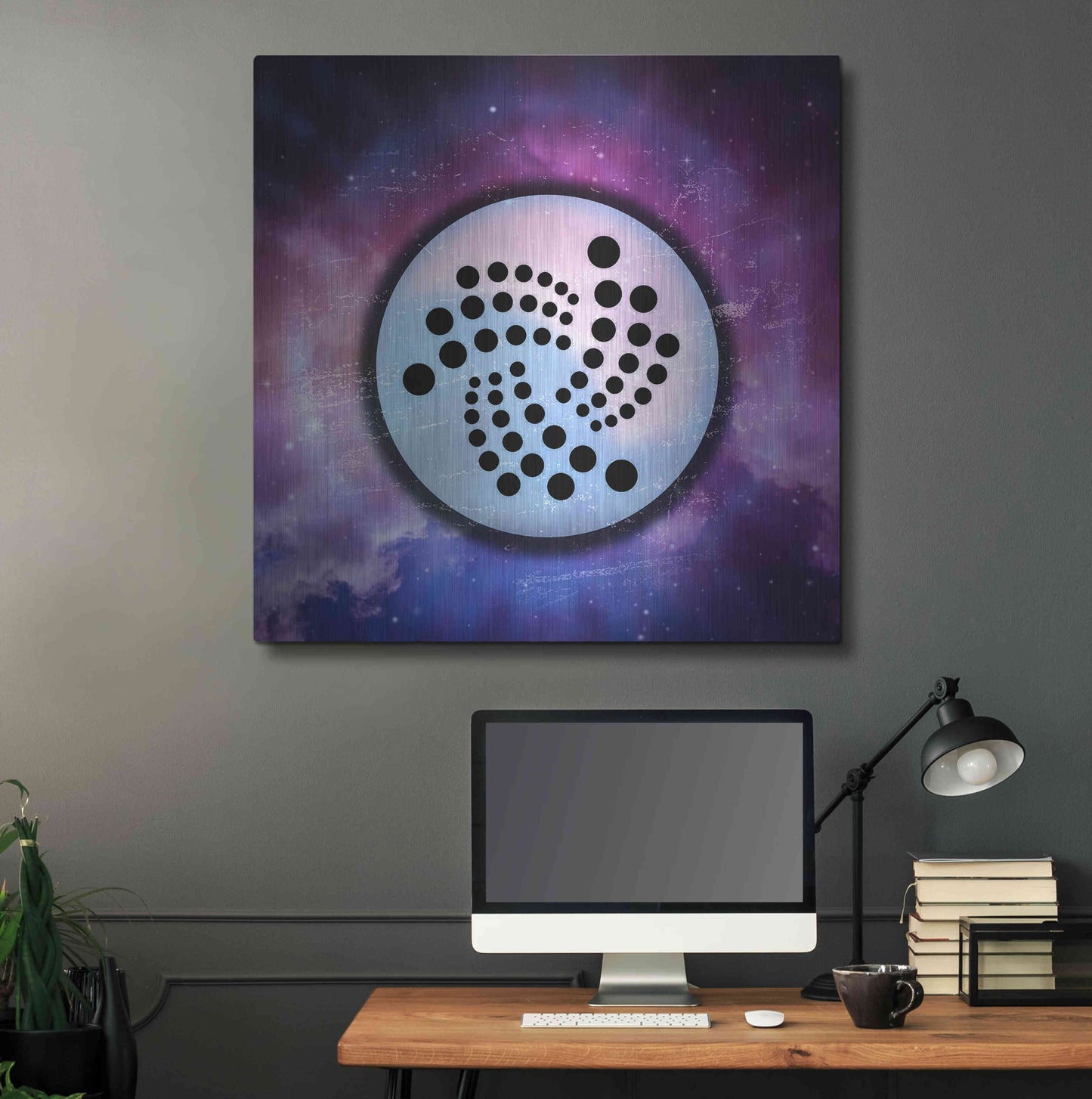 Luxe Metal Art 'IOTA Crypto Universe' by Luxe Metal Art Portfolio,36x36