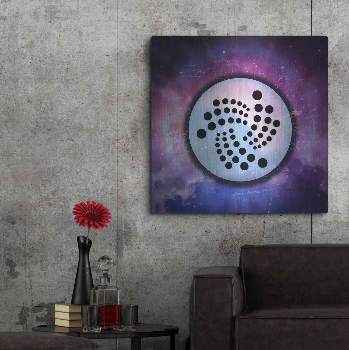 Luxe Metal Art 'IOTA Crypto Universe' by Luxe Metal Art Portfolio,36x36