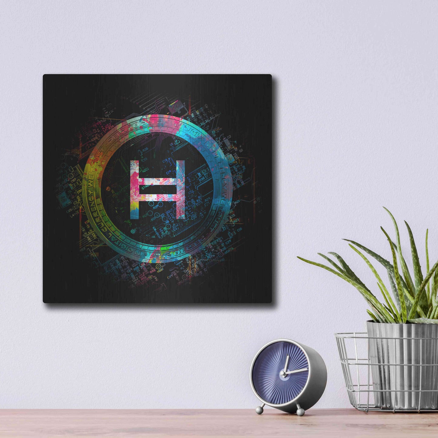 Luxe Metal Art 'HBAR Hedera Crypto' by Luxe Metal Art Portfolio,12x12