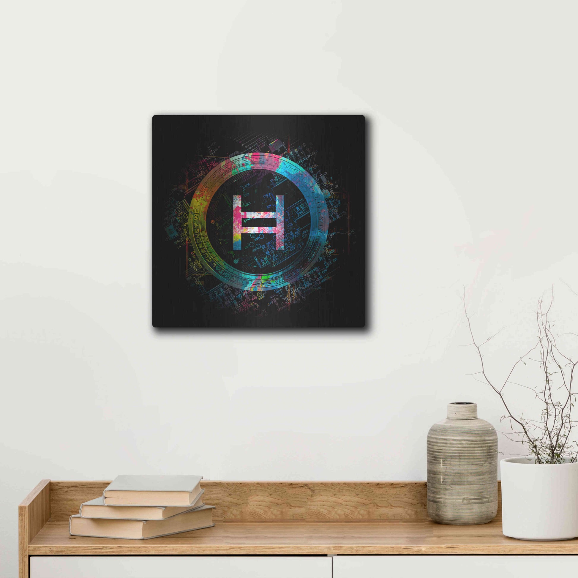 Luxe Metal Art 'HBAR Hedera Crypto' by Luxe Metal Art Portfolio,12x12