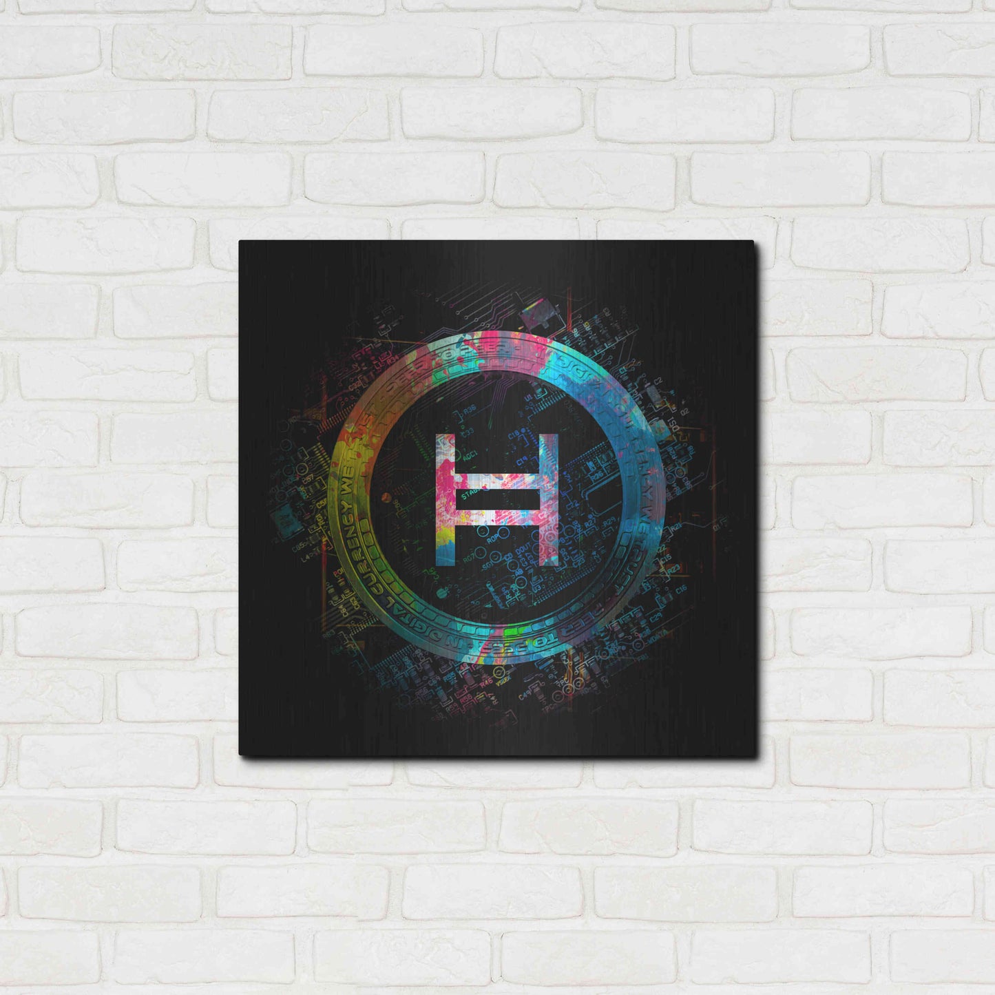 Luxe Metal Art 'HBAR Hedera Crypto' by Luxe Metal Art Portfolio,24x24