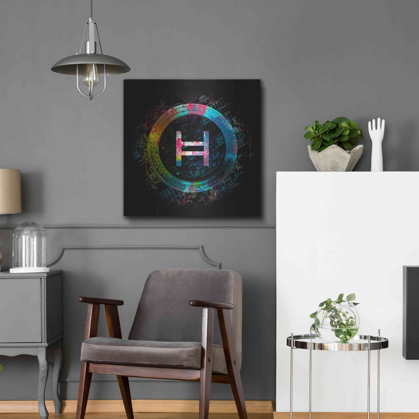 Luxe Metal Art 'HBAR Hedera Crypto' by Luxe Metal Art Portfolio,24x24