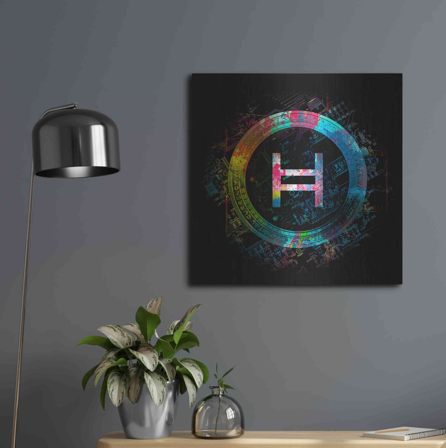 Luxe Metal Art 'HBAR Hedera Crypto' by Luxe Metal Art Portfolio,24x24